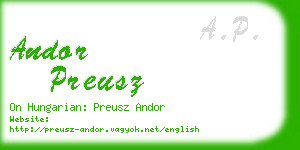 andor preusz business card